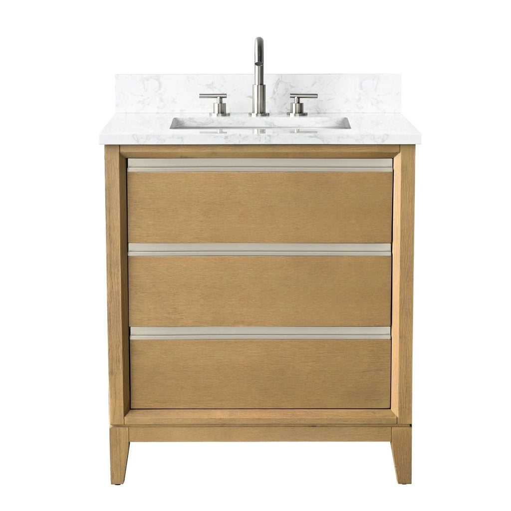 Mueble de baño Vanity Art con lavabo de cerámica y encimera de mármol de ingeniería