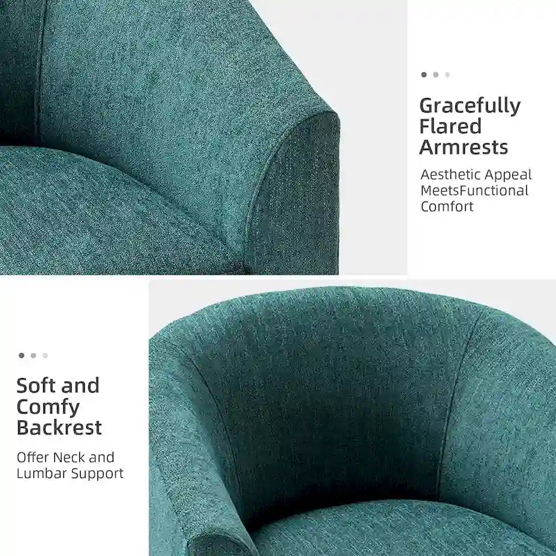 Sillón tapizado moderno Cuenca con base giratoria