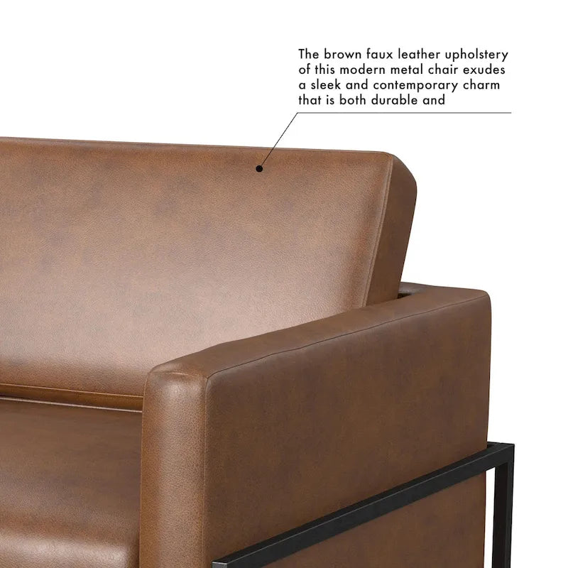 Sillón tapizado moderno HomePop con estructura de metal