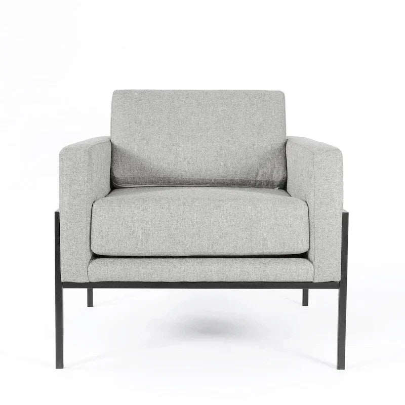 Sillón tapizado moderno HomePop con estructura de metal