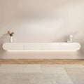 Mueble de TV Flotante de Madera Blanca con Almacenamiento para Sala de Estar