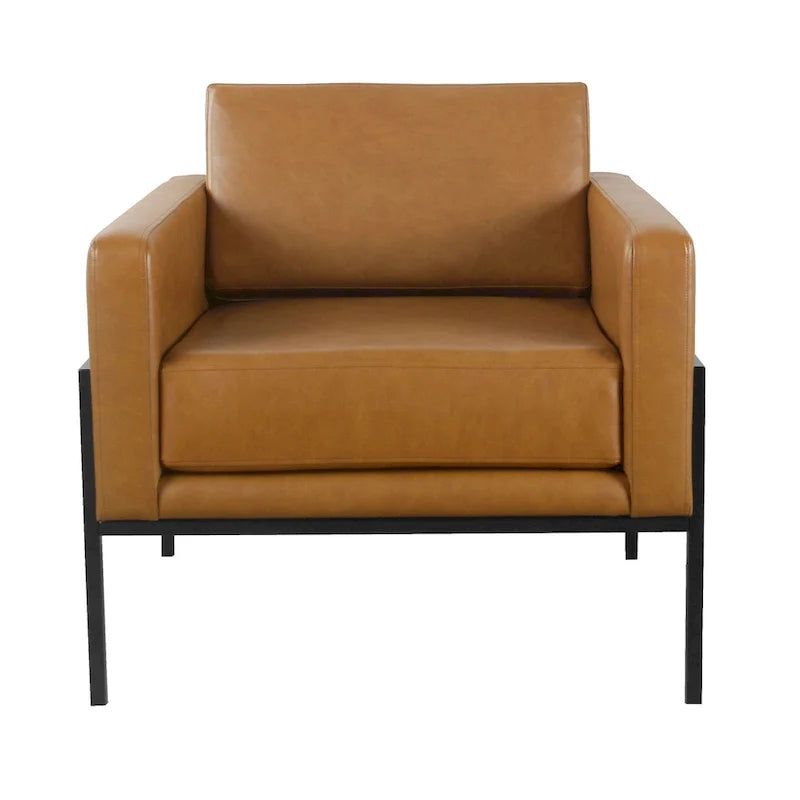 Sillón tapizado moderno HomePop con estructura de metal
