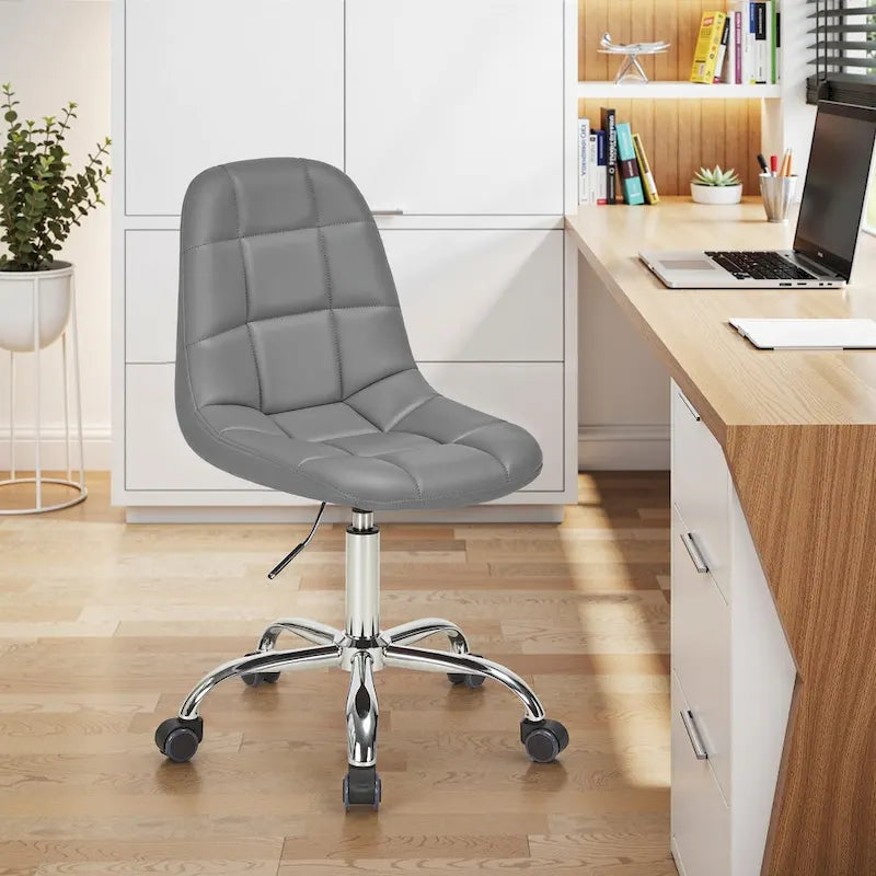 Silla de oficina en casa sin brazos Javlergo, silla de escritorio de computadora con ruedas y altura ajustable