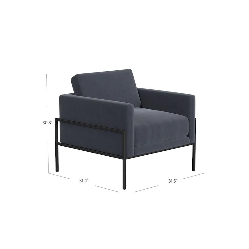 Sillón tapizado moderno HomePop con estructura de metal