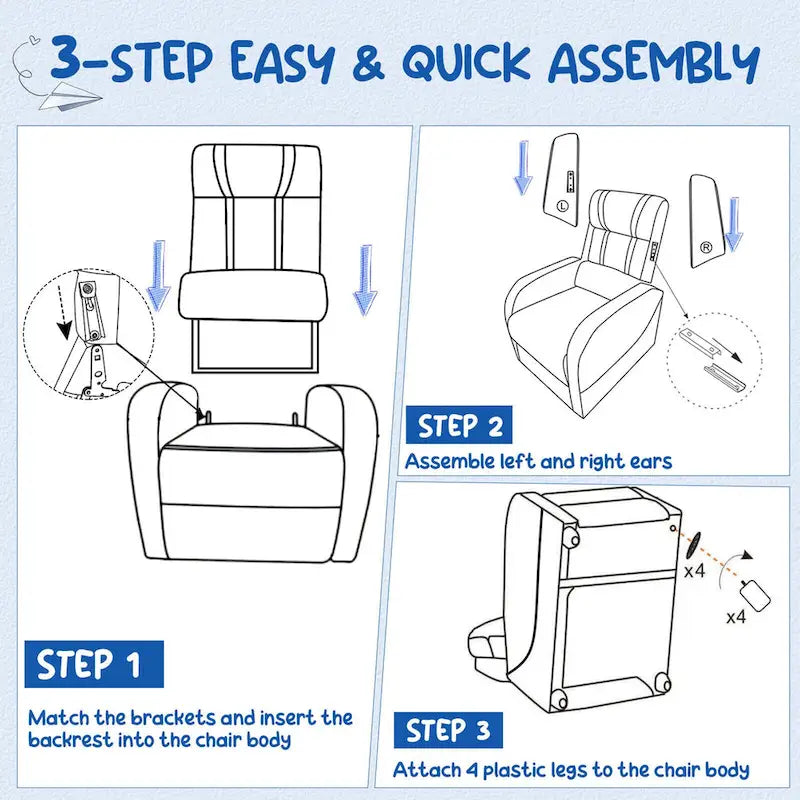 Sillón reclinable para niños Gymax, sofá ergonómico de cuero con reposapiés