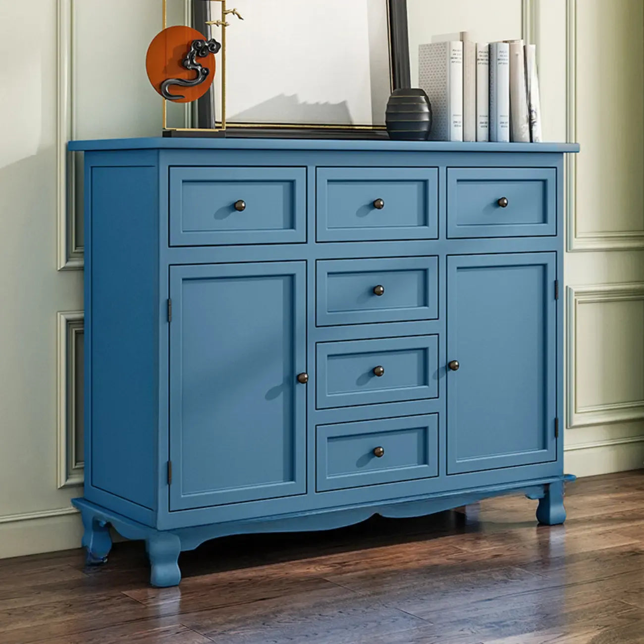 Mueble auxiliar rústico de madera marrón para almacenamiento en la sala de estar