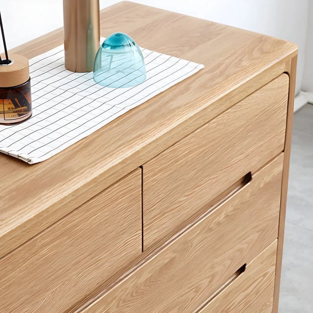 Cómoda doble tradicional de madera de roble natural para dormitorio