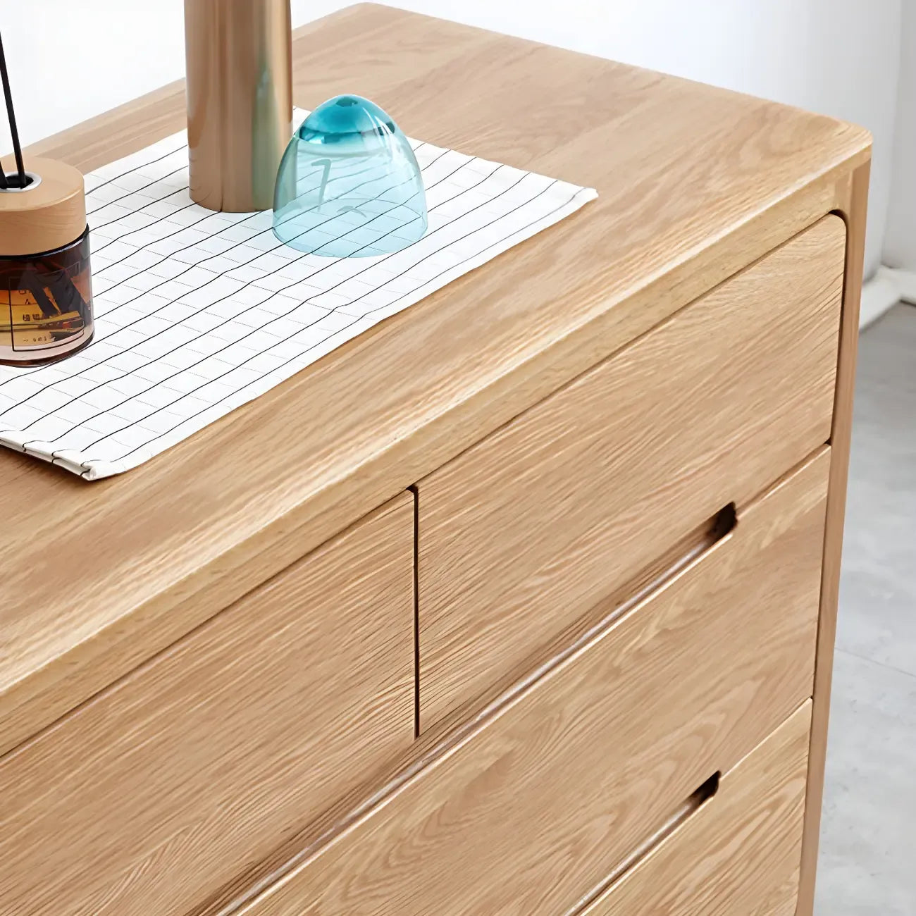 Cómoda doble tradicional de madera de roble natural para dormitorio