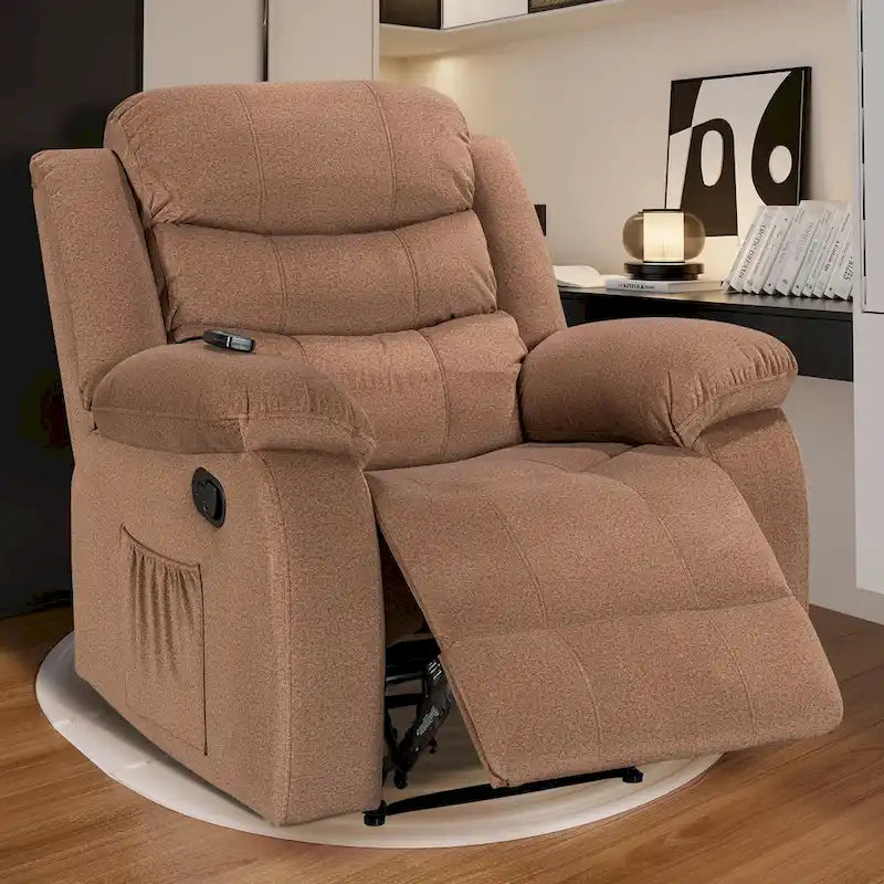 Sillón reclinable suave con función de masaje y calor