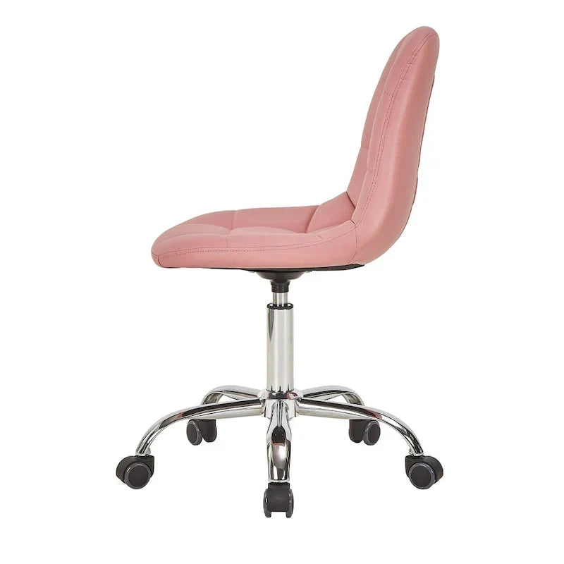 Silla de oficina en casa sin brazos Javlergo, silla de escritorio de computadora con ruedas y altura ajustable