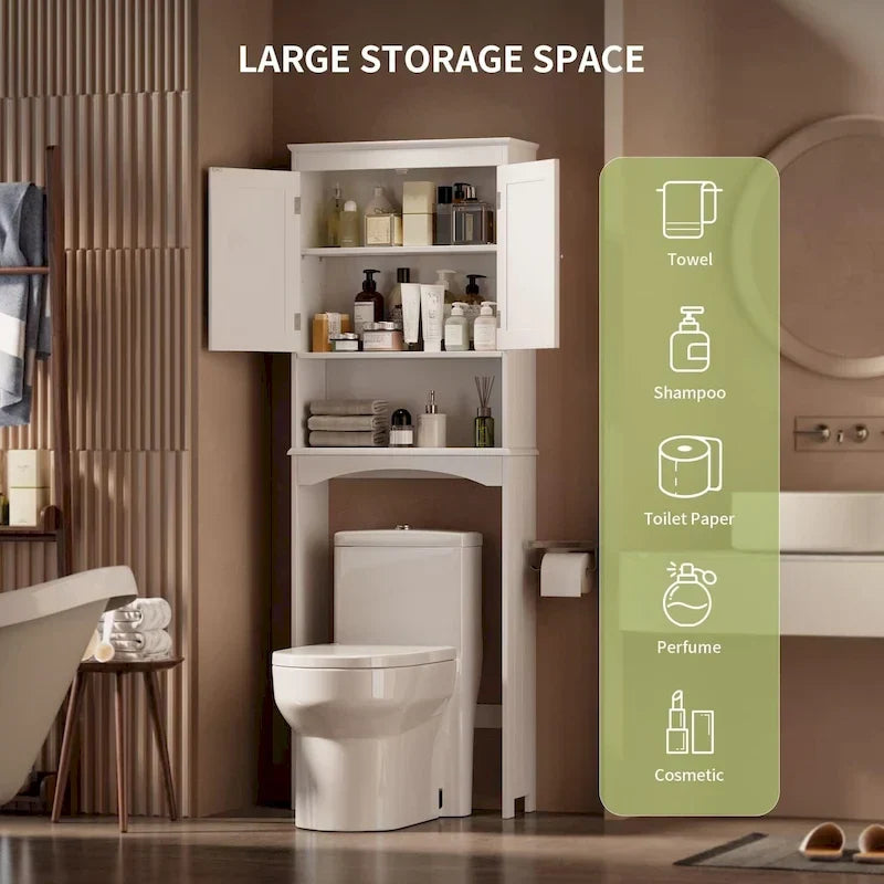Armario de almacenamiento para baño, Armario de almacenamiento para inodoro, Estante de baño sobre el inodoro, Ahorrador de espacio para inodoro