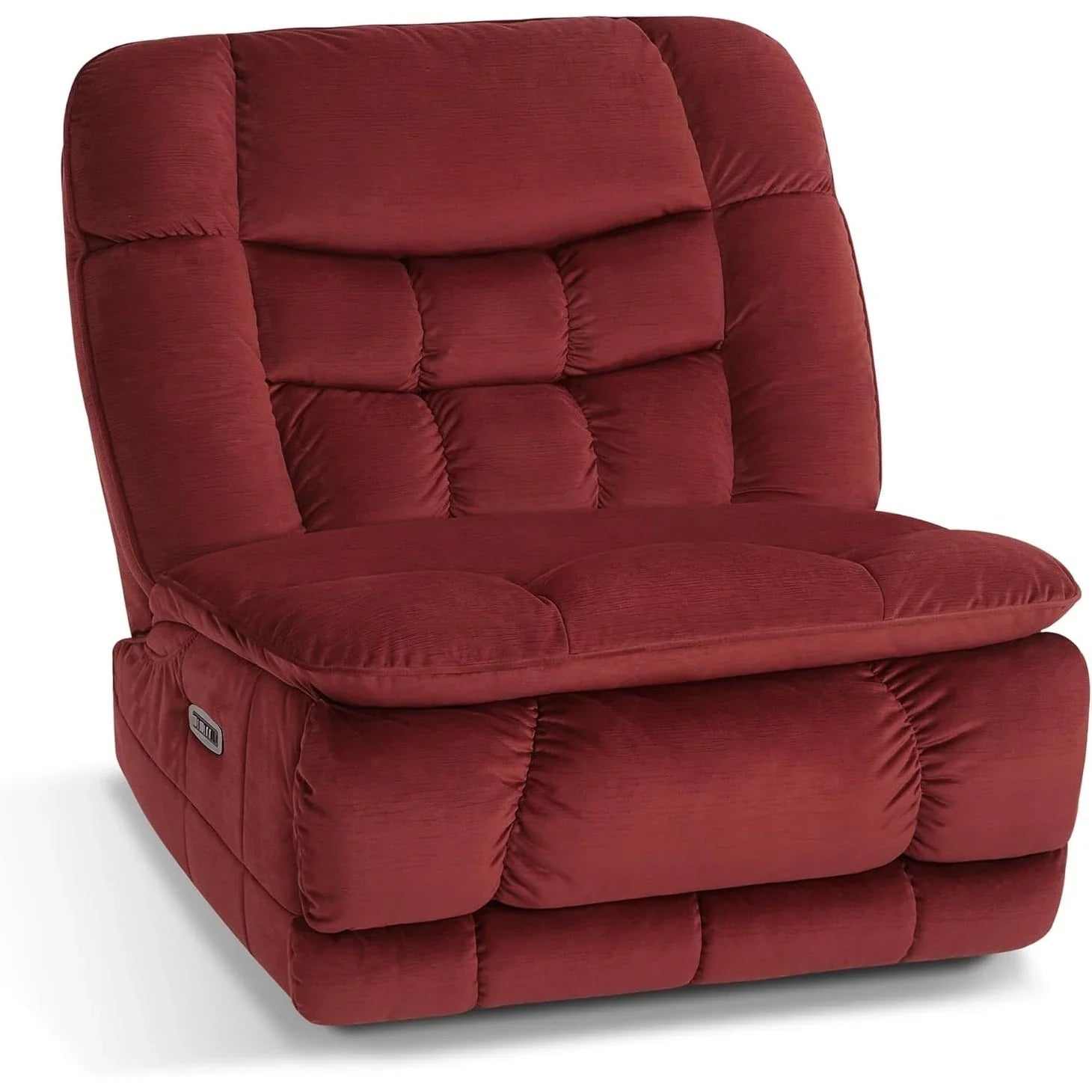 MCombo Sillón reclinable de balanceo eléctrico sin brazos con doble motor de gran tamaño, reclinable sin brazos, perfecto para sala de estar, tela PR607