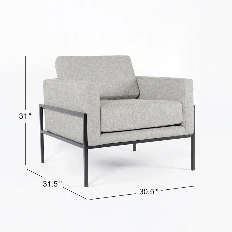 Sillón tapizado moderno HomePop con estructura de metal