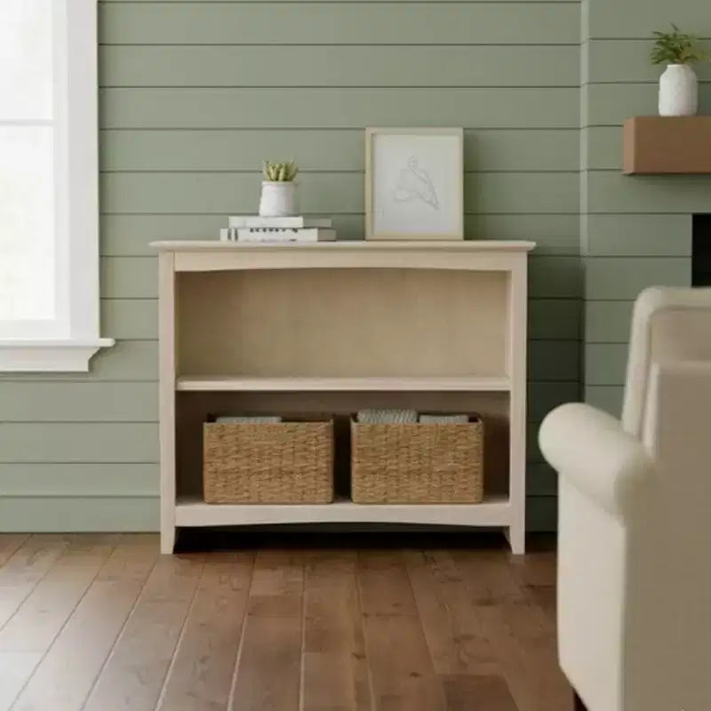 Libreria Shaker non rifinita 30"x38" - In legno massello di Parawood, 2 ripiani fissi