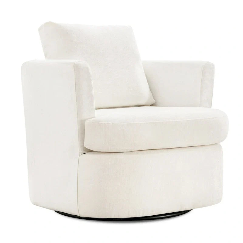 Juego de sillones giratorios tapizados en chenilla moderna, juego de sillones giratorios modernos para sala de estar