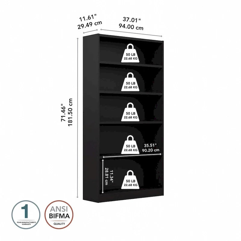 Estantería alta de 5 estantes Universal de Bush Furniture