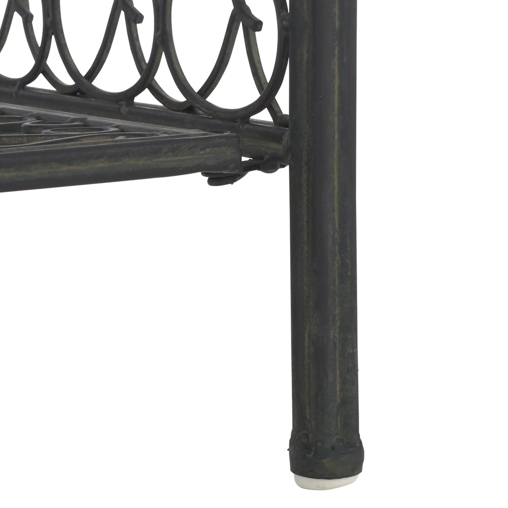 SAFAVIEH Bryn Estantería de panadero victoriana de hierro forjado de 4 niveles para exteriores - 25 pulg. An. x 15 pulg. Prof. x 63 pulg. Al. - 25 An. x 15 Prof. x 63 Al.