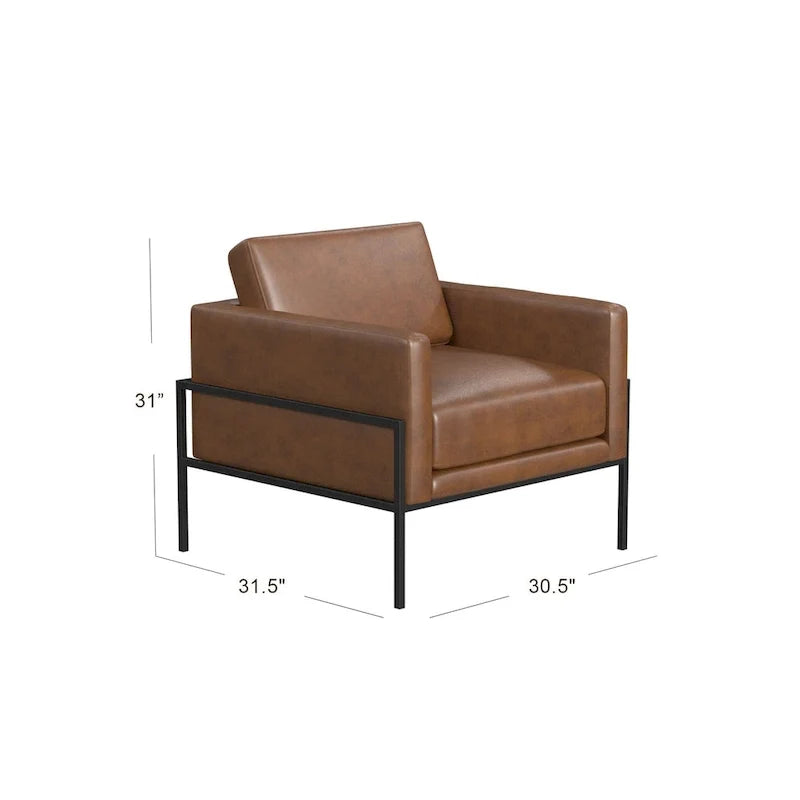 Sillón tapizado moderno HomePop con estructura de metal
