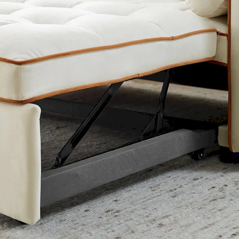 Sofá Cama Extraíble Multifuncional de Terciopelo con Respaldo Reclinable Ajustable con Almohadas - N/A