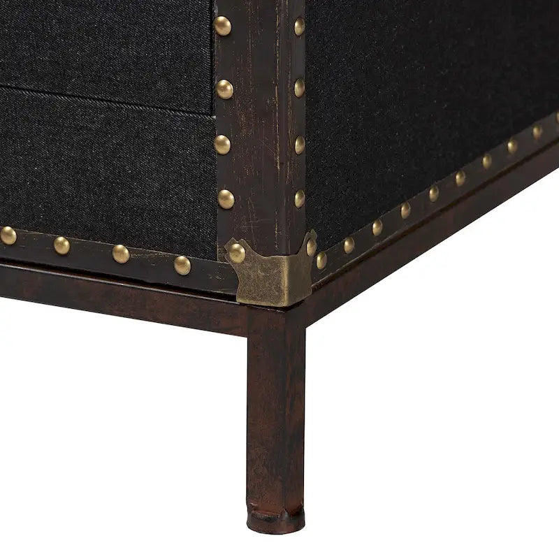 Baúl de mesa auxiliar de lona vintage Laura