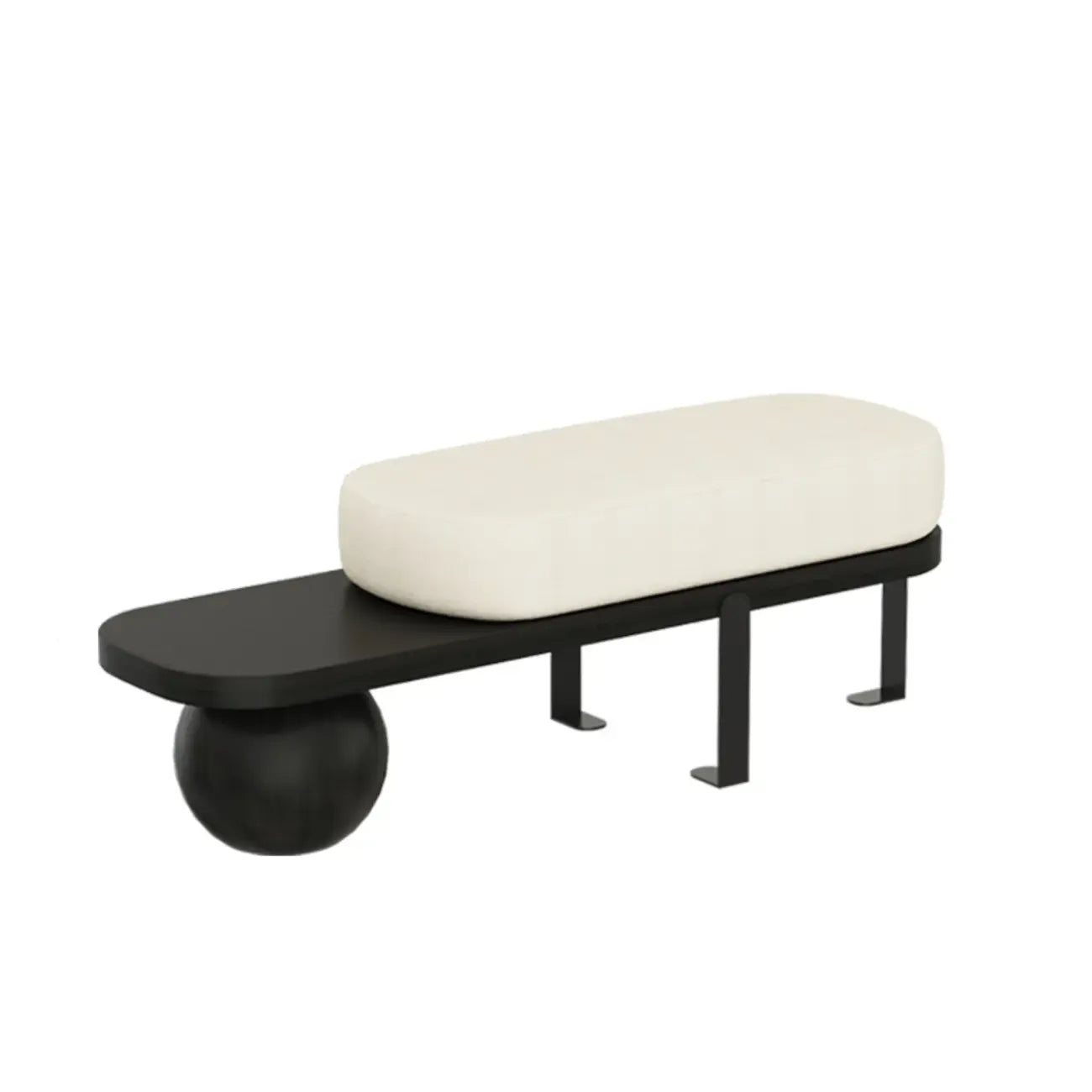 Banco bajo tapizado de madera moderna de color beige