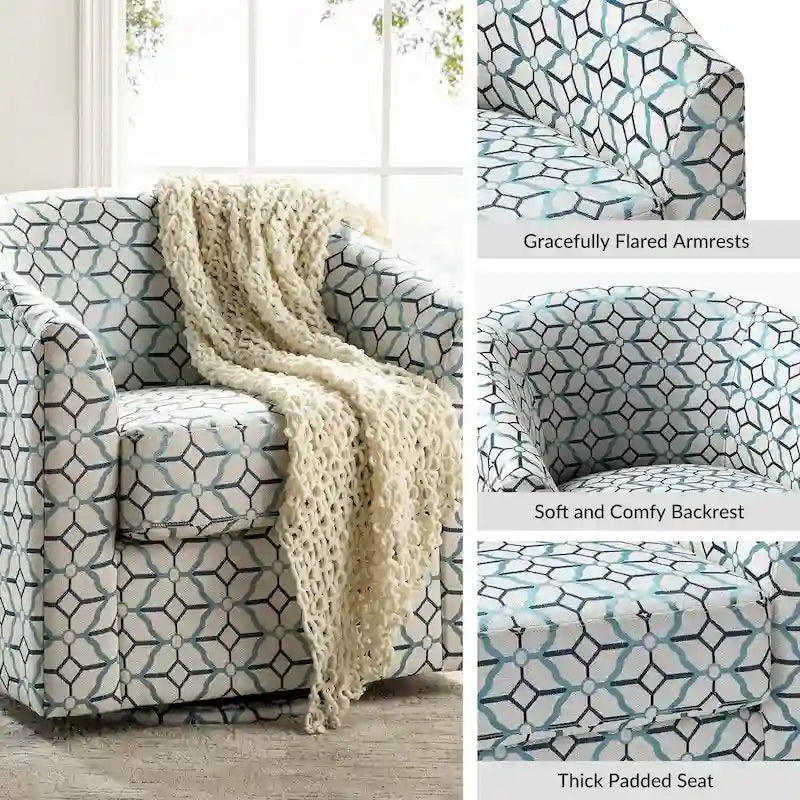 Sillón tapizado moderno Cuenca con base giratoria