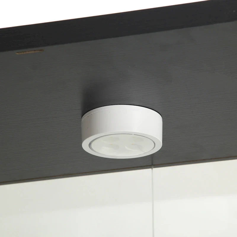 Vetrina in Vetro a Due Ante Illuminata con 4 Ripiani, Nero