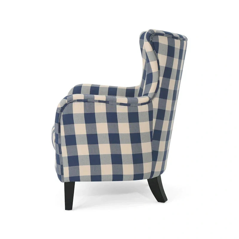 Sillón tapizado de respaldo alto Modern Retro de 30.25 pulgadas con patas de madera para sala de estar