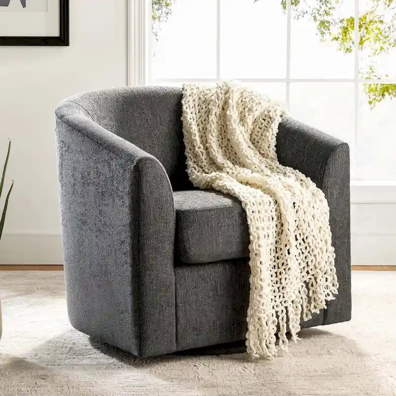 Sillón tapizado moderno Cuenca con base giratoria