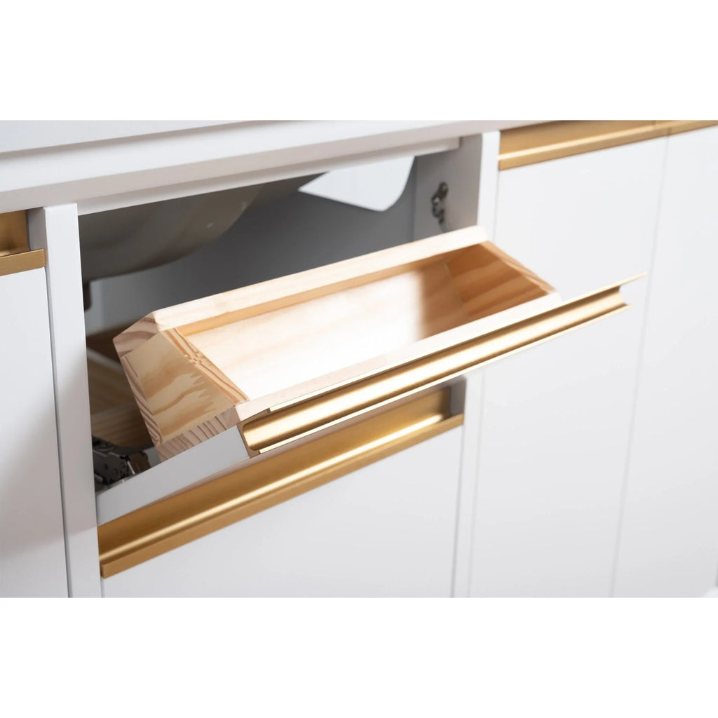 Mueble de baño Vanity Art con lavabo de cerámica y encimera de mármol de ingeniería