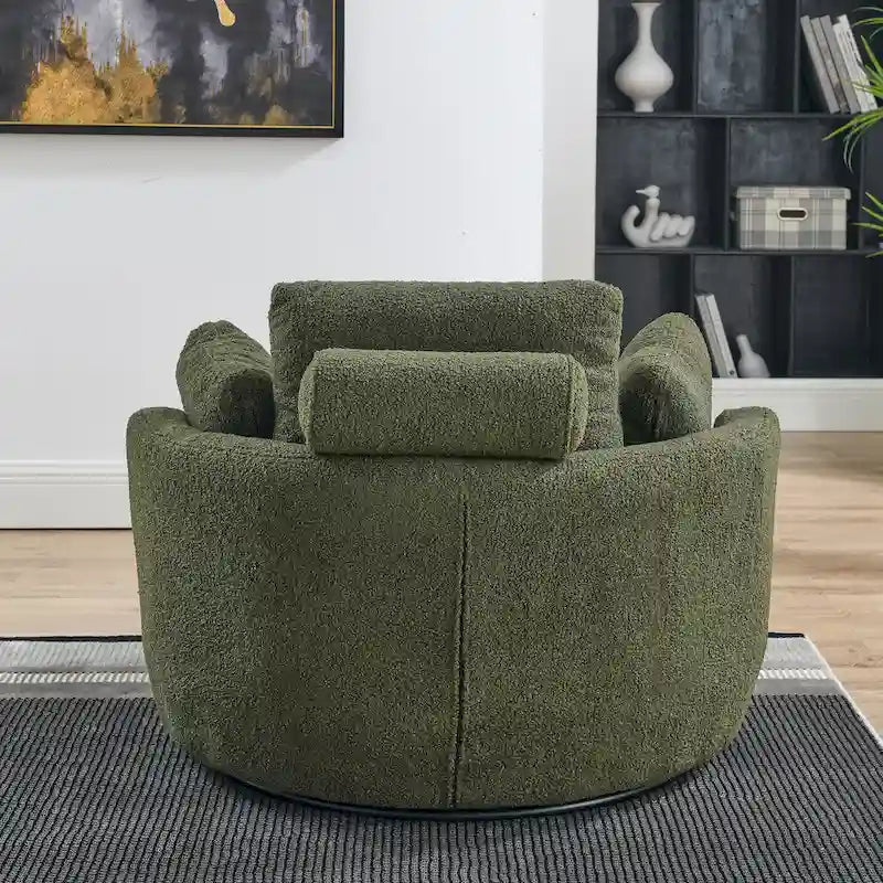 Sillón redondo giratorio grande con otomana de almacenamiento Moon