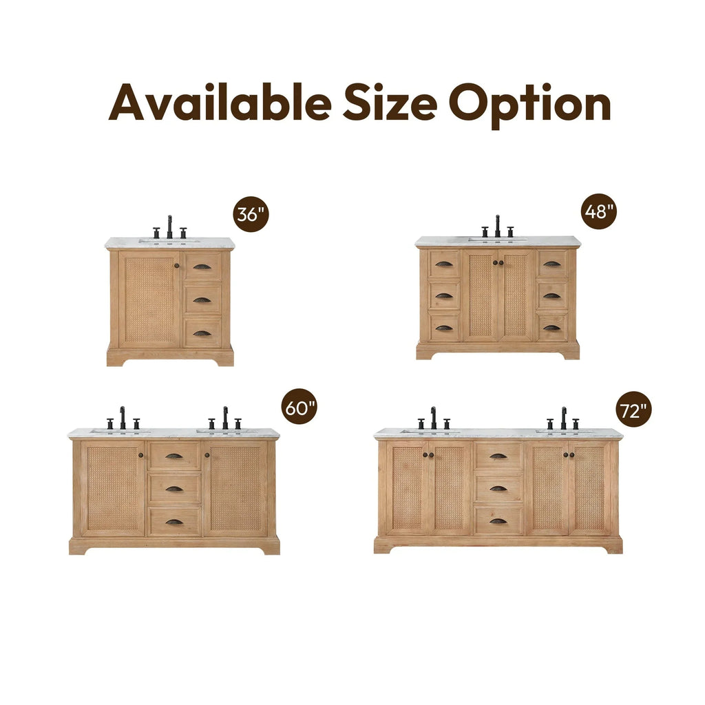 Mueble de baño Hervas con encimera de mármol natural sin espejo