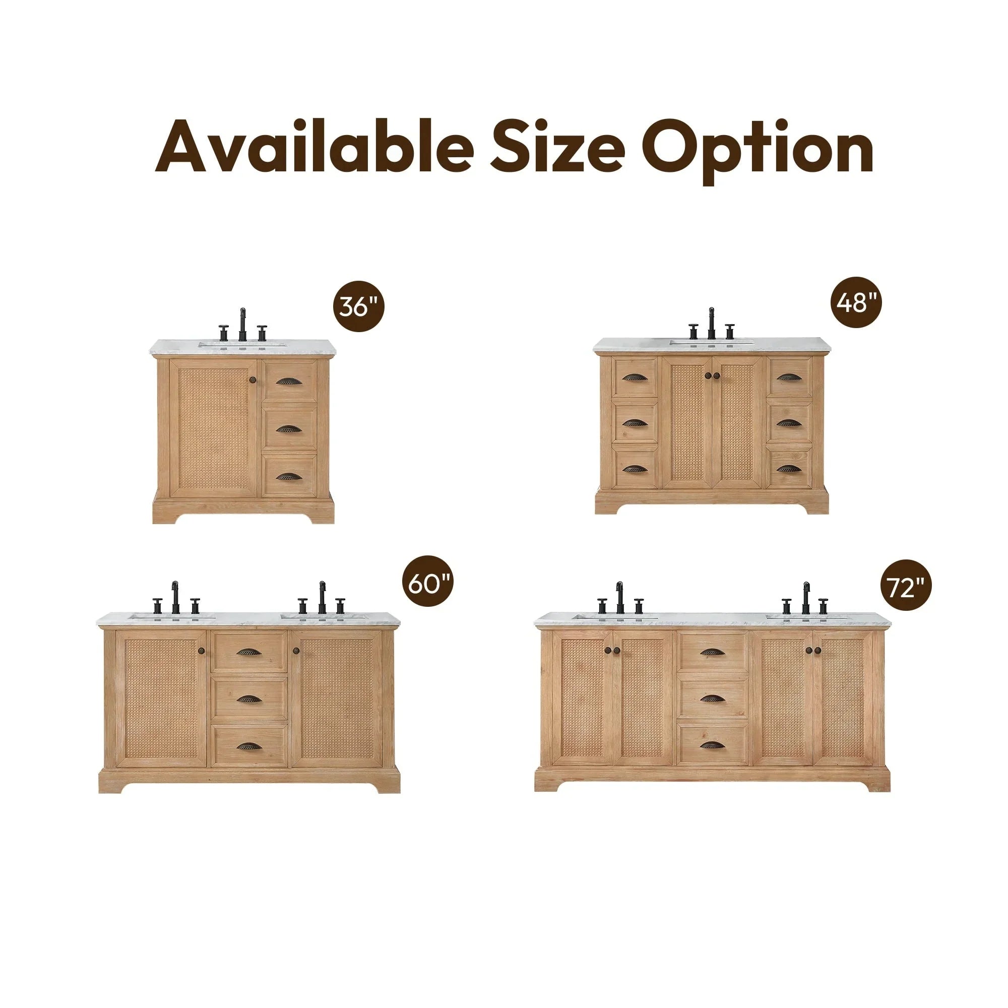 Mueble de baño Hervas con encimera de mármol natural sin espejo