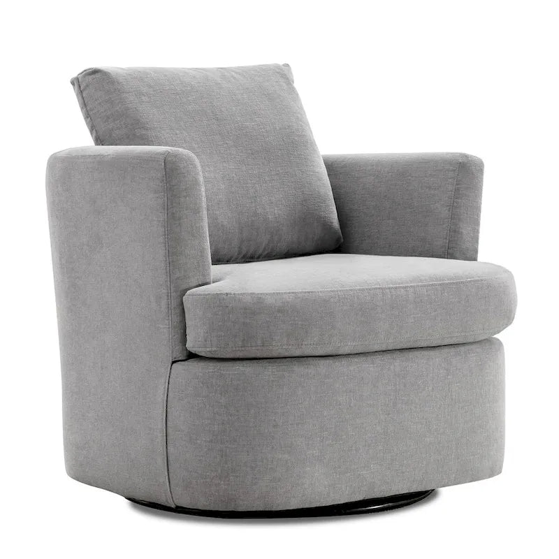 Juego de sillones giratorios tapizados en chenilla moderna, juego de sillones giratorios modernos para sala de estar