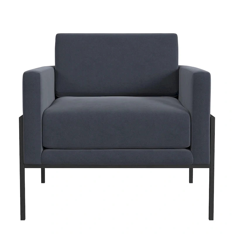 Sillón tapizado moderno HomePop con estructura de metal