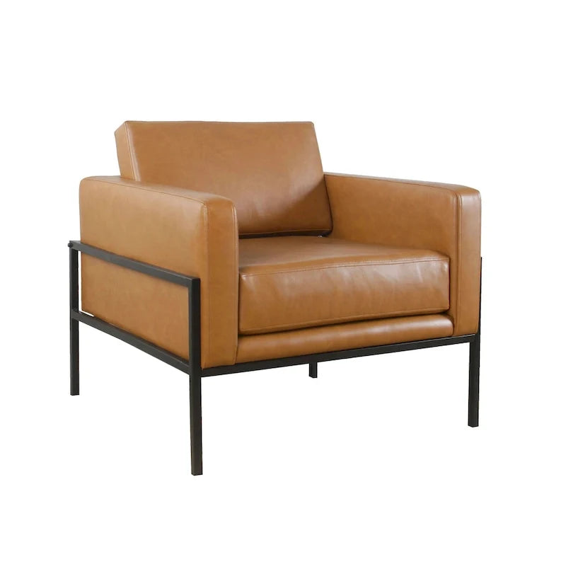 Sillón tapizado moderno HomePop con estructura de metal