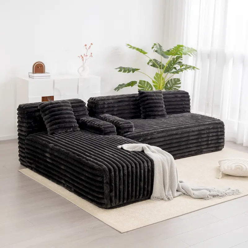 Sofá seccional Cloud, sofá moderno tapizado con 2 cojines, sofá de combinación libre, sofá seccional modular en forma de L