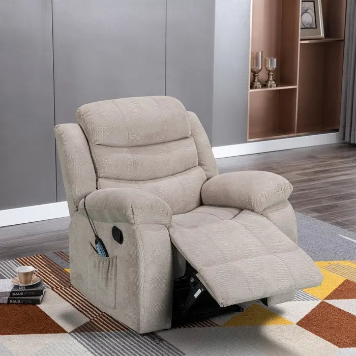 Sillón reclinable suave con función de masaje y calor