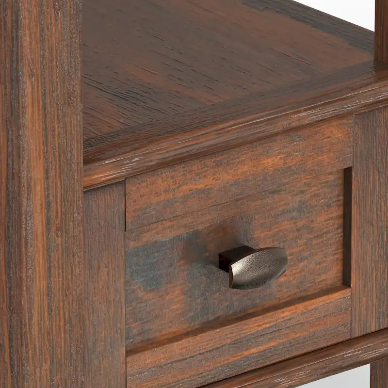 WYNDENHALL Norfolk Mesa auxiliar estrecha rectangular de madera maciza, estilo de transición, 14 pulgadas de ancho - 14 pulgadas de ancho