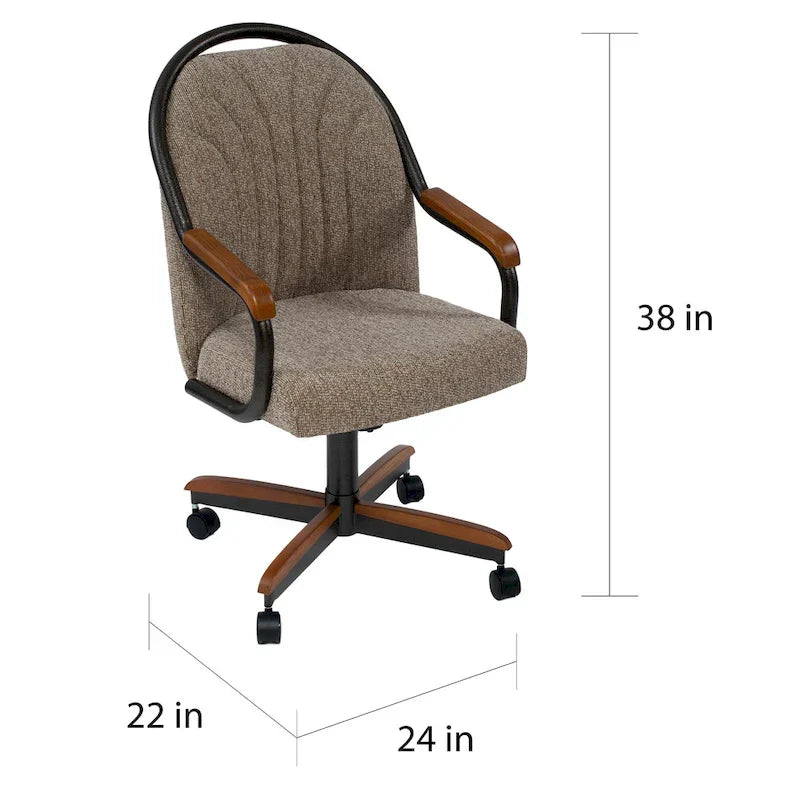Silla de comedor giratoria e inclinable para comedores informales - 38 Al. x 22½ An. x 22 Pr. - 38 Al. x 24 An. x 22 Pr.