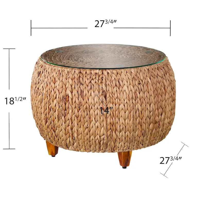 Mesa de centro redonda de jacinto de agua Terraza de SEI Furniture