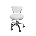 Taburete Dayton bajo ajustable de 13 a 15 con respaldo y ruedas, blanco - N/D