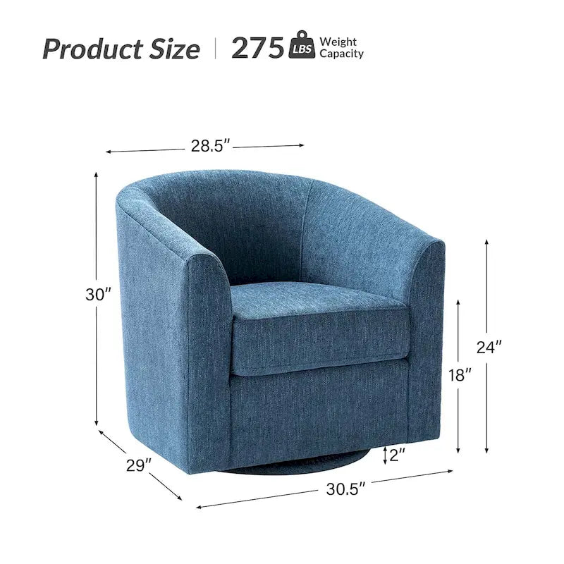 Sillón tapizado moderno Cuenca con base giratoria