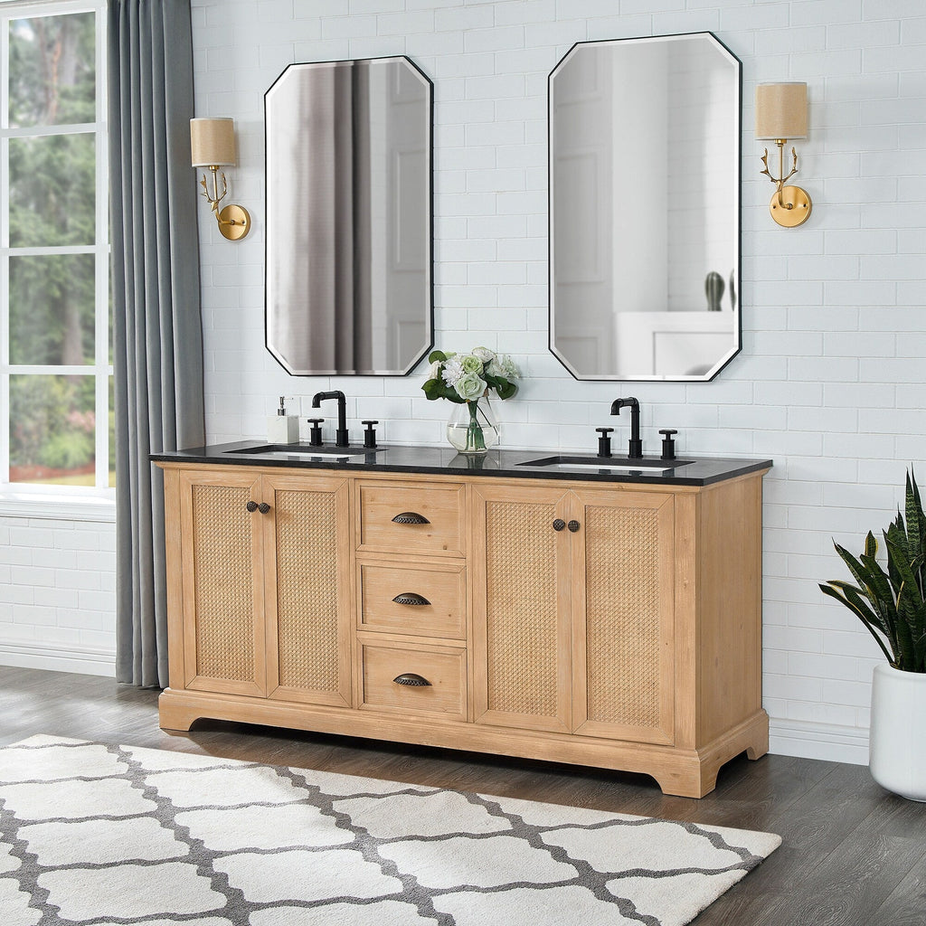 Mueble de baño Hervas con encimera de mármol natural sin espejo