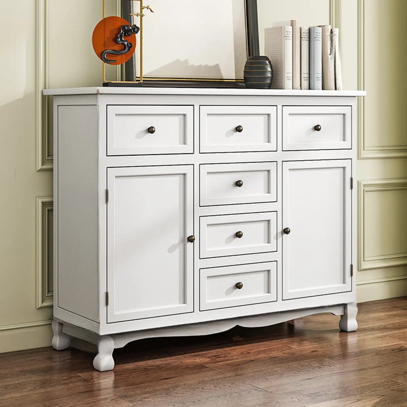 Mueble auxiliar rústico de madera marrón para almacenamiento en la sala de estar