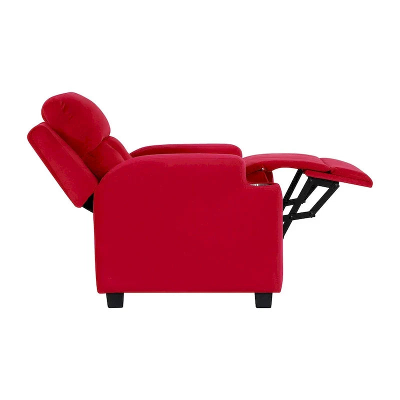 Sillón Reclinable Deluxe para Niños con Reposapiés, Reposacabezas y 2 Portavasos, Reclinable Infantil de Microfibra para Mayores de 3 Años