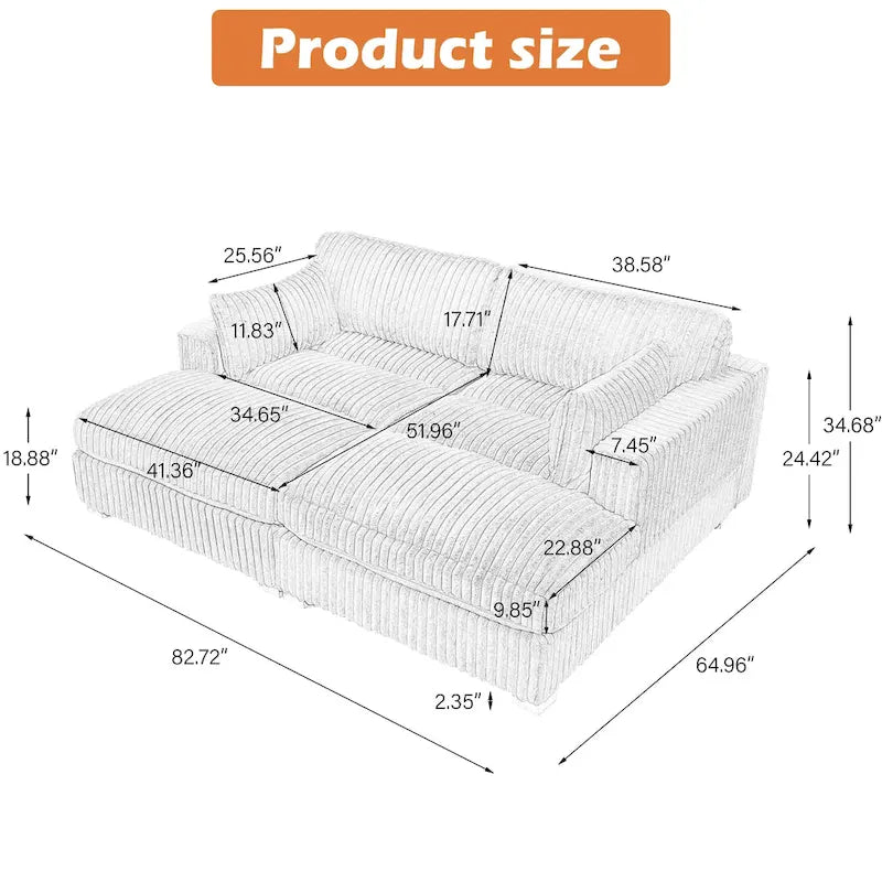 Sofá Modular Seccional de Tela para Salón y Dormitorio