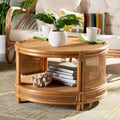 Mesa de centro Louis de ratán marrón natural estilo bohemio de bali & pari