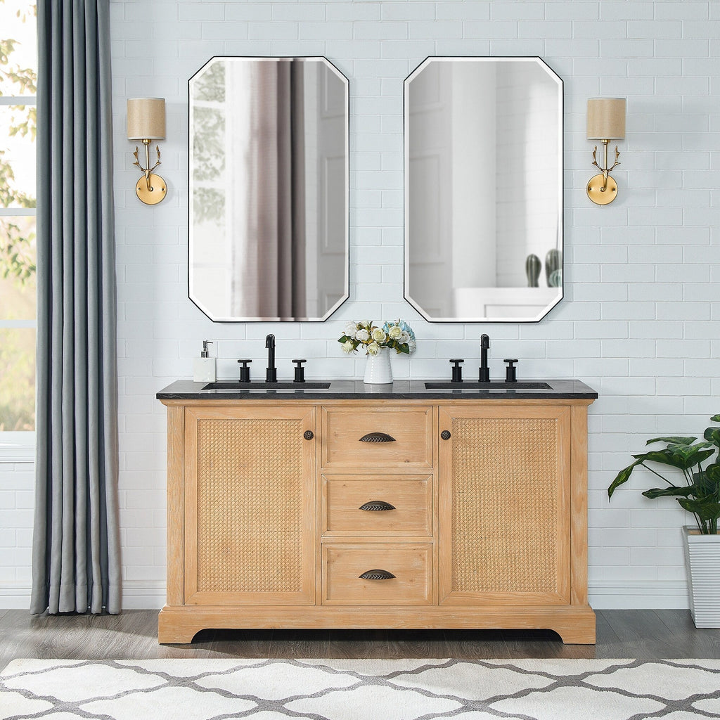 Mueble de baño Hervas con encimera de mármol natural sin espejo