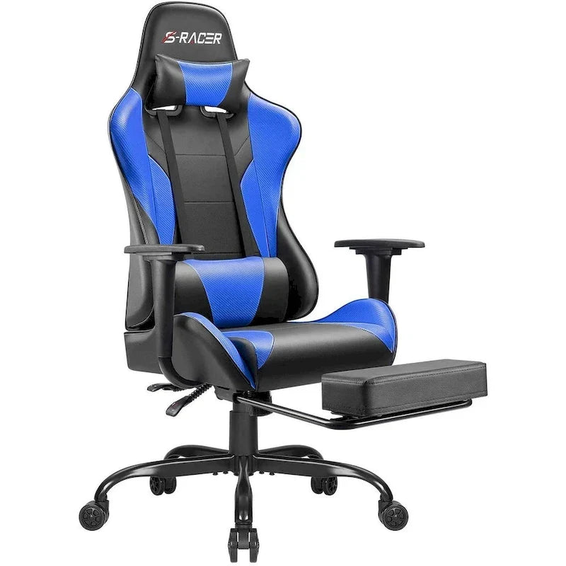 Silla Gamer con Reposapiés - Silla de Escritorio Ergonómica